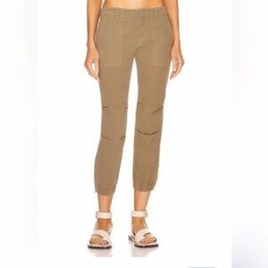 Nili Lotan French Military Cotton Twill Crop Pants Khaki Camel Size 2